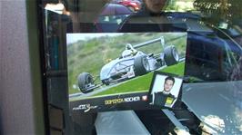 This is Dominik Kocher's racing car, on display in Altreu